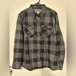 DIXXON Black and Purple Plaid Button Down Shirt